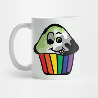 Aromantic Pride Rainbow Cupcake Mug